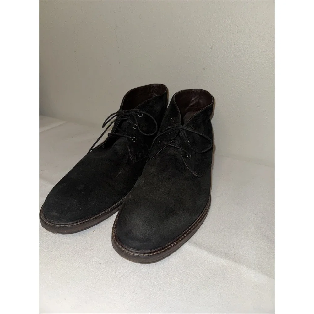 Johnston Murphy JM 1251  Mens 11M Black Suede Oxford‎ Lace Up Casual Dress Shoes